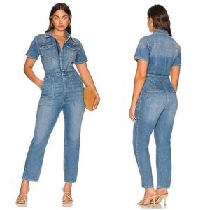 Fit 4 Success Blue‎ Denim Jumpsuit, Size Medium NWT